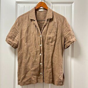 Wilfred Free Linen Button-Up Shirt Tan – S